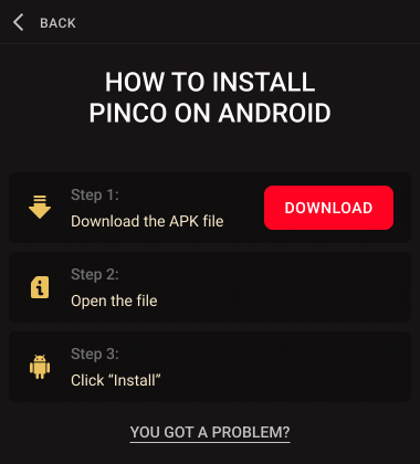 download app Pinko casino
