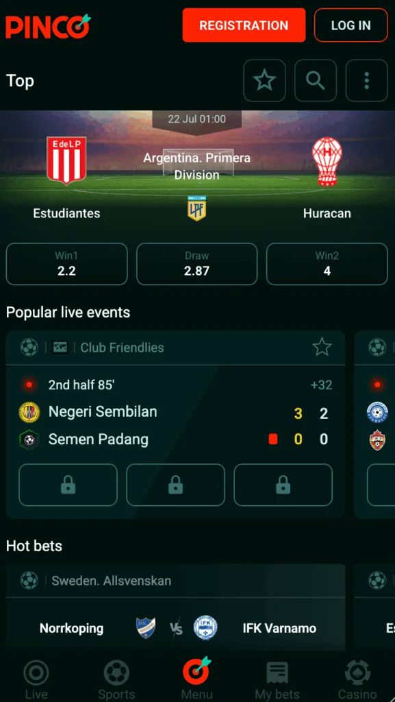 mobile bet Pinko